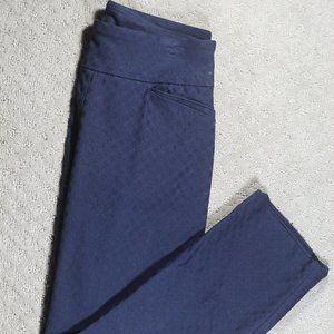 Attyre New York Size 6 Jacquard Tone on Tone Navy Mid Rise Ankle Pants